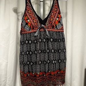Tropical Tangerine /Black Mix Bra Tankini Top